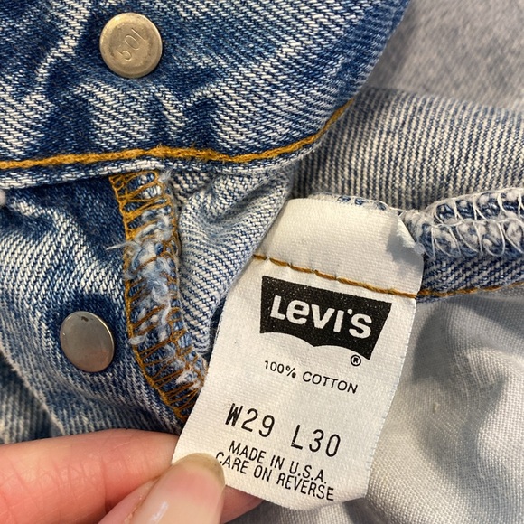 Vintage 501 Button Fly Levi’s Blue Jeans Tag Says W29xL30 Made in USA 92? - Picture 3 of 16
